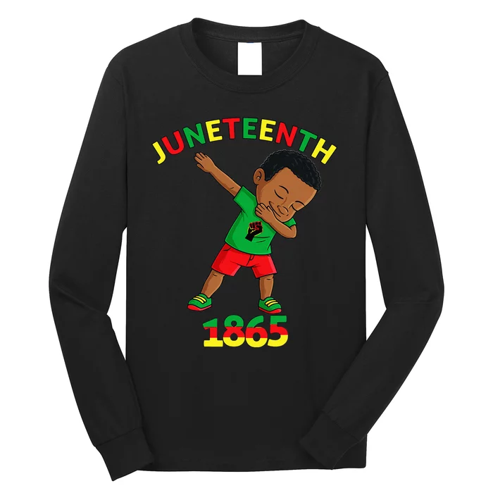 Dabbing Black King Juneteenth Melanin Brown Skin Dab Long Sleeve Shirt