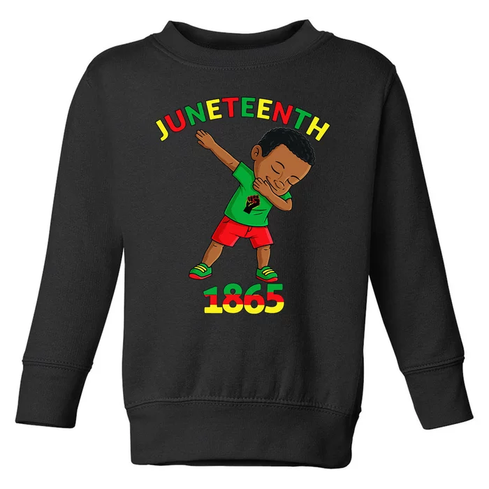 Dabbing Black King Juneteenth Melanin Brown Skin Dab Toddler Sweatshirt