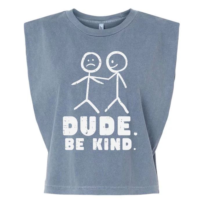 Dude Be Kind Stick Figures Orange Anti Bullying Unity Day Garment-Dyed Women's Muscle Tee