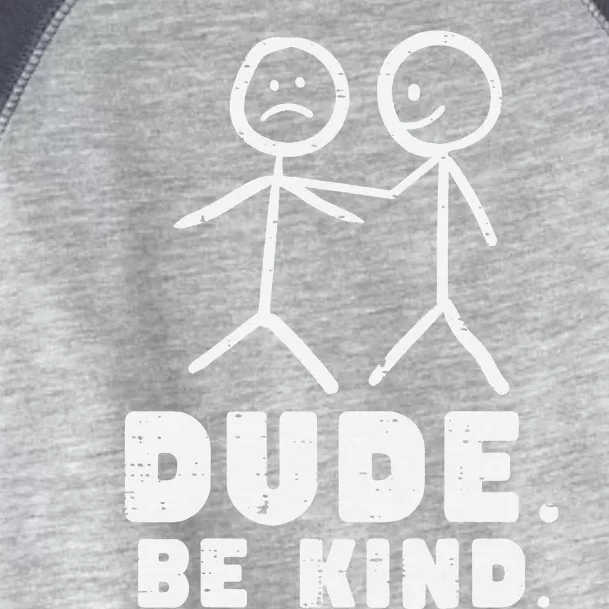 Dude Be Kind Stick Figures Orange Anti Bullying Unity Day Toddler Fine Jersey T-Shirt