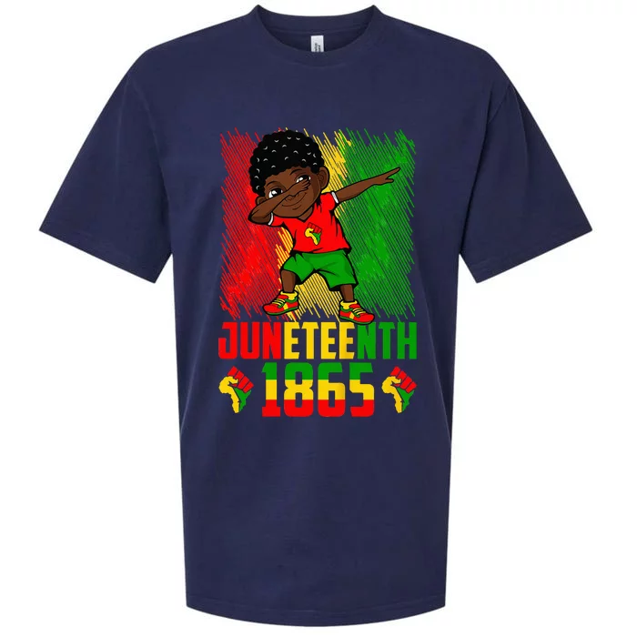 Dabbing Black King Juneteenth Melanin Brown Skin Sueded Cloud Jersey T-Shirt