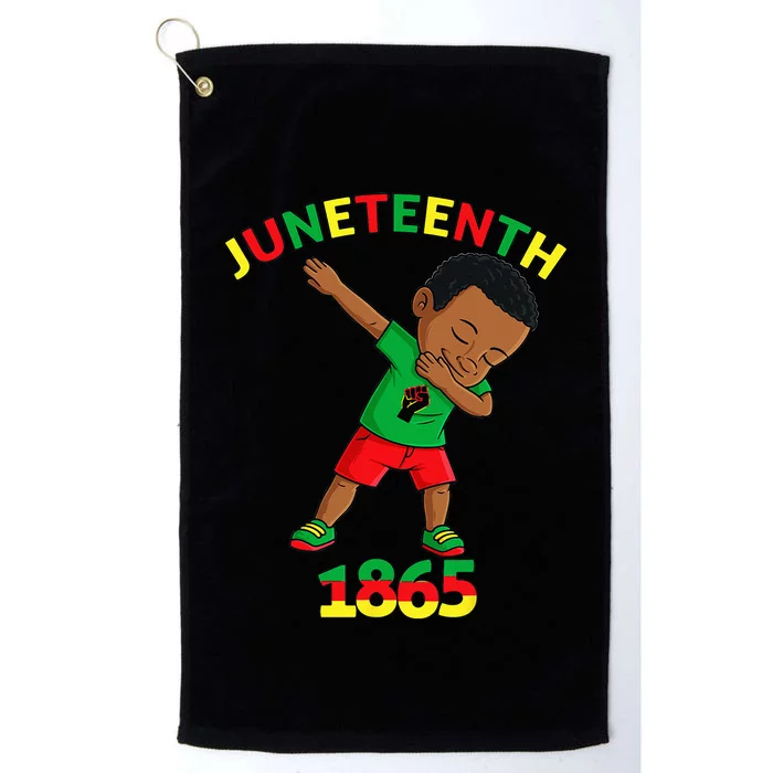 Dabbing Black King Juneteenth Melanin Brown Skin Dab Platinum Collection Golf Towel