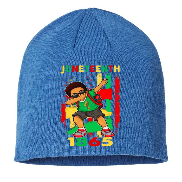 Dabbing Black King Junenth Melanin Brown Skin Cute Gift 8 1/2in Sustainable Knit Beanie