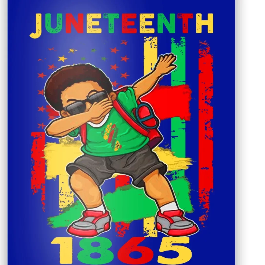 Dabbing Black King Junenth Melanin Brown Skin Cute Gift Poster