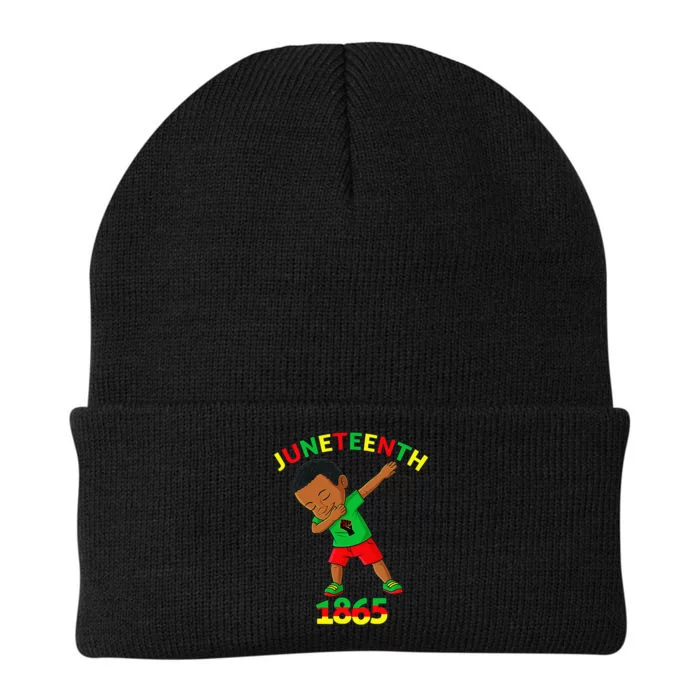 Dabbing Black King Juneteenth 1865 Brown Skin Dab Knit Cap Winter Beanie