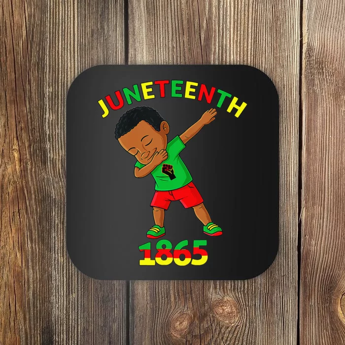 Dabbing Black King Juneteenth 1865 Brown Skin Dab Coaster