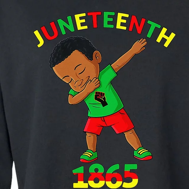 Dabbing Black King Juneteenth 1865 Brown Skin Dab Cropped Pullover Crew