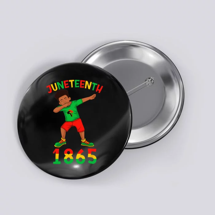 Dabbing Black King Juneteenth Brown Skin Black Button