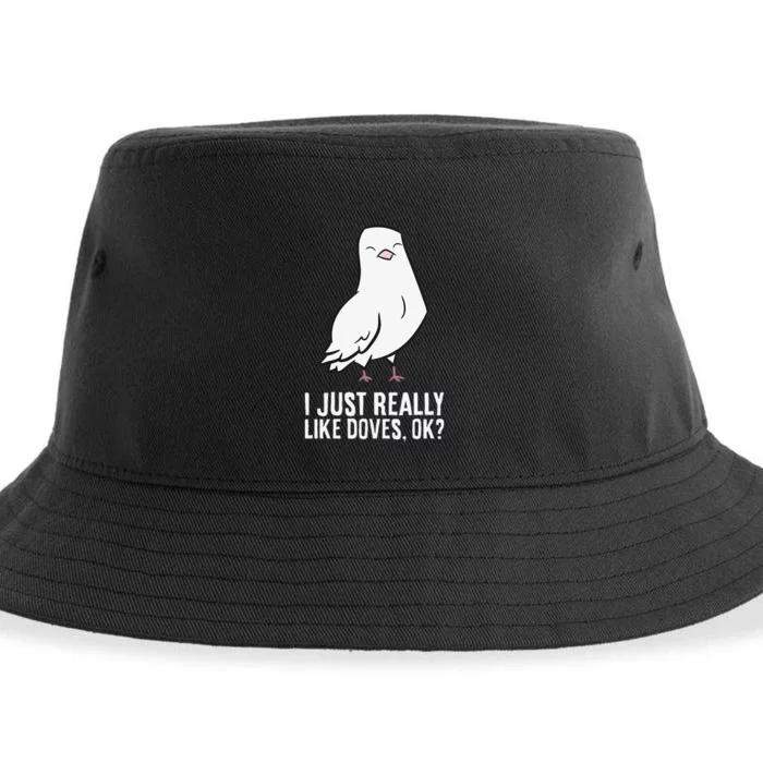 Dove Bird Lover I Just Really Like Doves Sustainable Bucket Hat