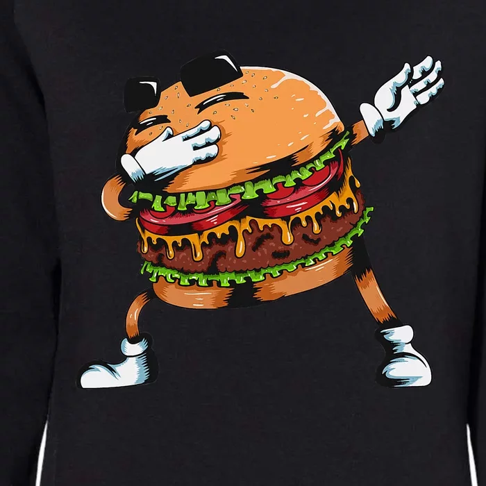 Dabbing Burger Lovers Fast Food Hamburger Womens California Wash Sweatshirt