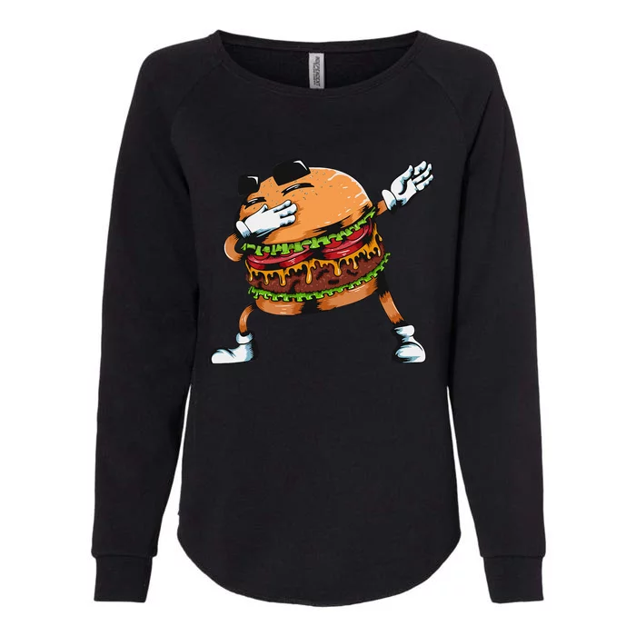 Dabbing Burger Lovers Fast Food Hamburger Womens California Wash Sweatshirt