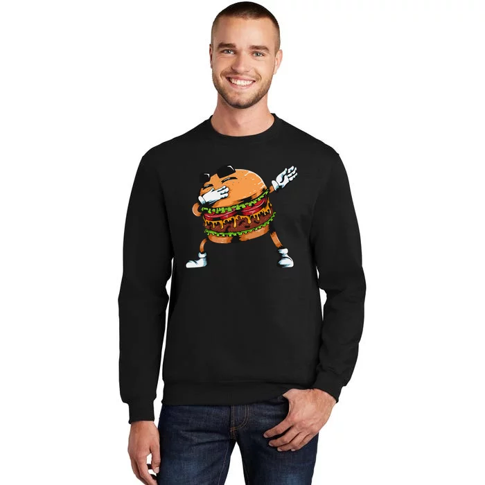 Dabbing Burger Lovers Fast Food Hamburger Tall Sweatshirt