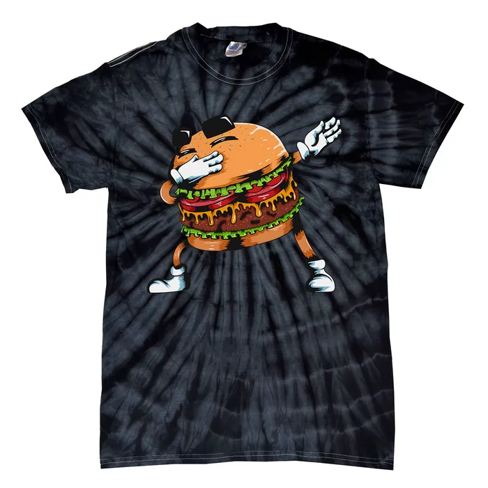 Dabbing Burger Lovers Fast Food Hamburger Tie-Dye T-Shirt