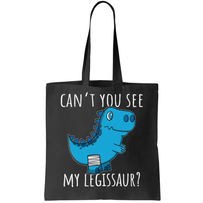 Dinosaur Broken Leg Get Well Soon For Leg Injury Tote Bag