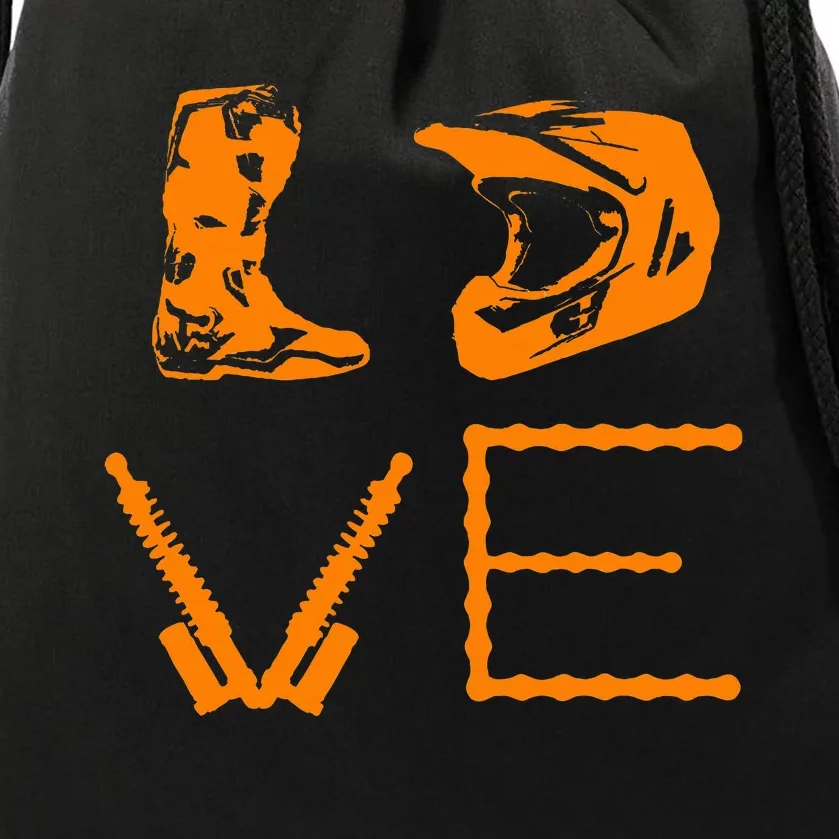 Dirt Bike Love Motorcycle Motocross Enduro Drawstring Bag