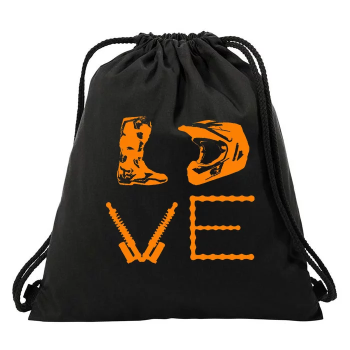 Dirt Bike Love Motorcycle Motocross Enduro Drawstring Bag