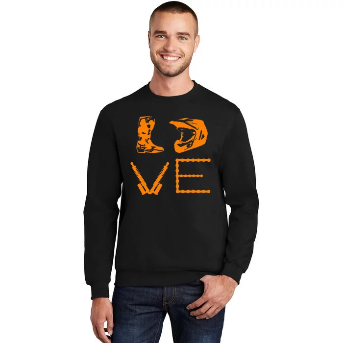 Dirt Bike Love Motorcycle Motocross Enduro Tall Sweatshirt