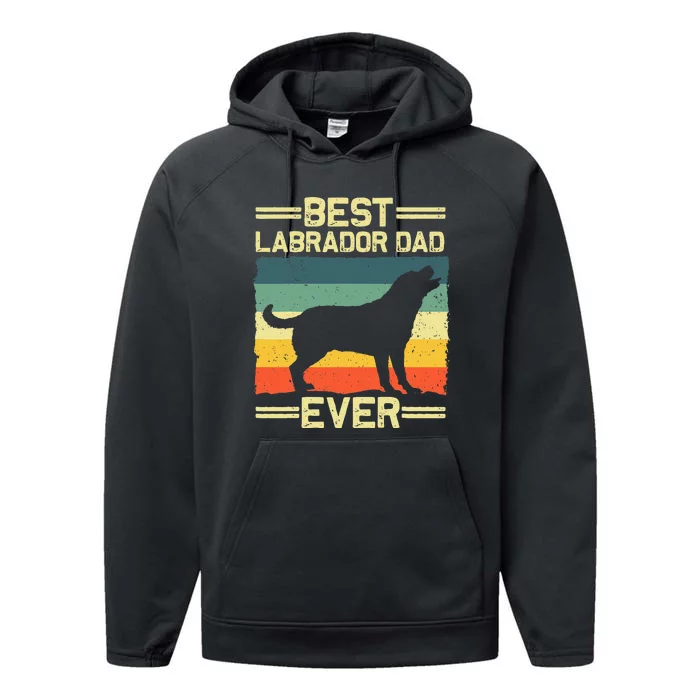 Dad Black Lab Yellow Labrador Retriever Performance Fleece Hoodie