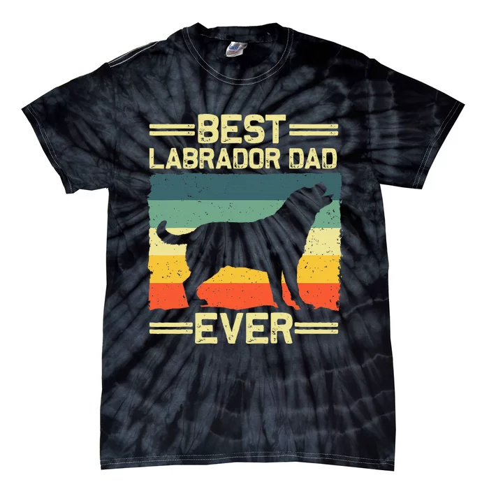 Dad Black Lab Yellow Labrador Retriever Tie-Dye T-Shirt