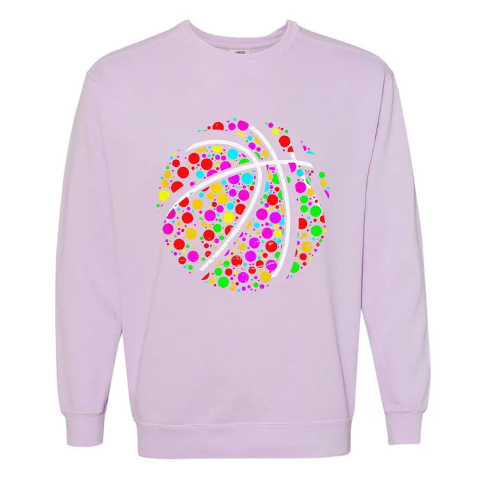 Dots Basketball Lover Player Ball Dot Day Gift Garment-Dyed Sweatshirt