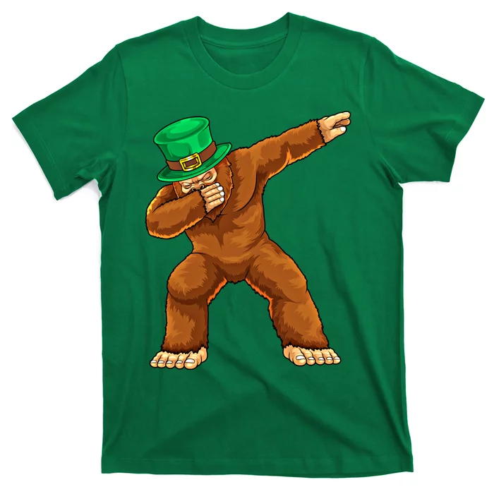 Dabbing Bigfoot Leprechaun St Patricks Day Irish Sasquatch Great Gift T-Shirt