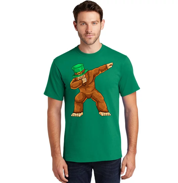 Dabbing Bigfoot Leprechaun St Patricks Day Irish Sasquatch Great Gift Tall T-Shirt