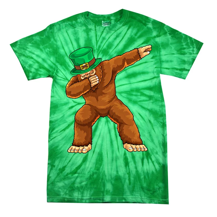 Dabbing Bigfoot Leprechaun St Patricks Day Irish Sasquatch Great Gift Tie-Dye T-Shirt