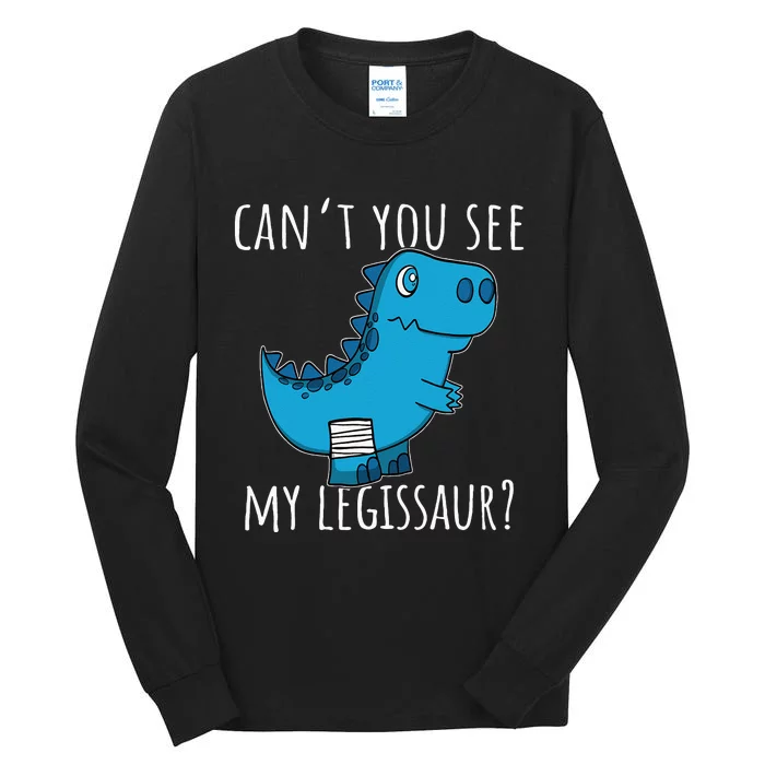 Dinosaur Broken Leg Get Well Soon For Leg Injury Tall Long Sleeve T-Shirt