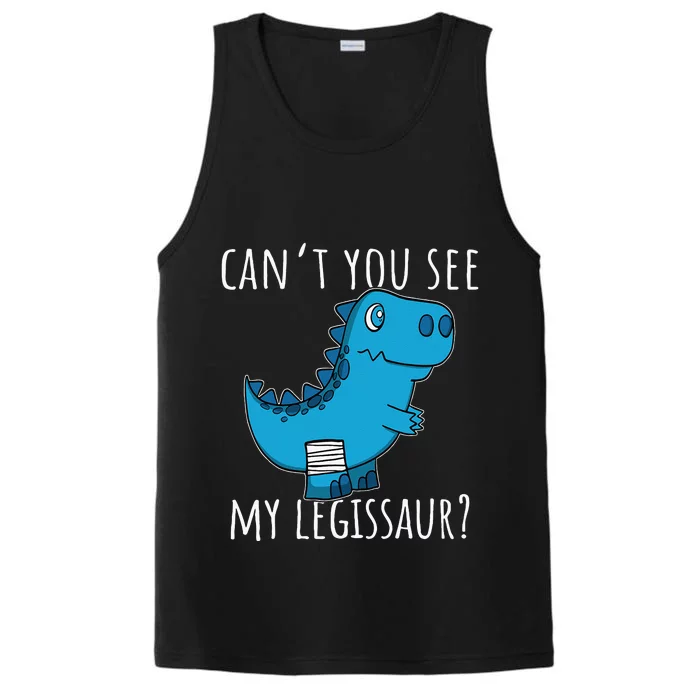 Dinosaur Broken Leg Get Well Soon For Leg Injury Performance Tank