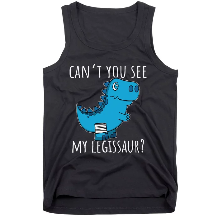 Dinosaur Broken Leg Get Well Soon For Leg Injury Tank Top