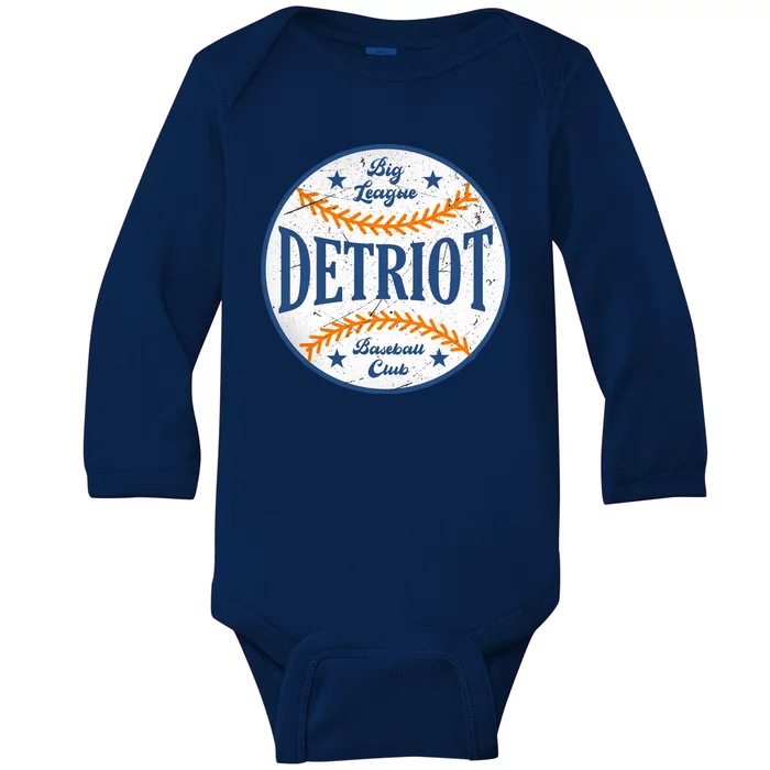 Detroit Big League Baseball Club Baby Long Sleeve Bodysuit