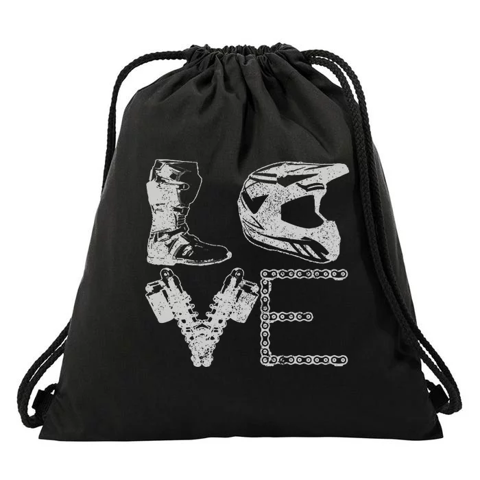 Dirt Bike Love Motocross Mx Enduro Biker Gift Drawstring Bag