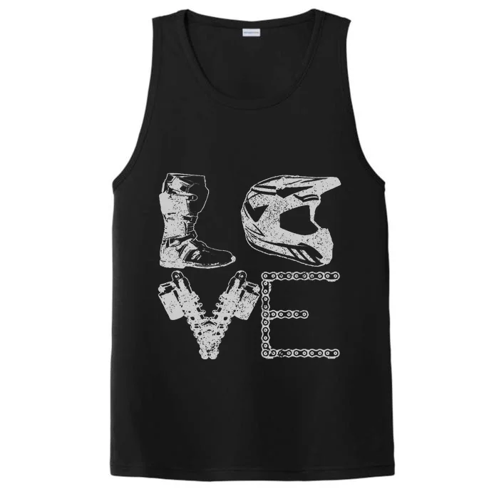 Dirt Bike Love Motocross Mx Enduro Biker Gift Performance Tank