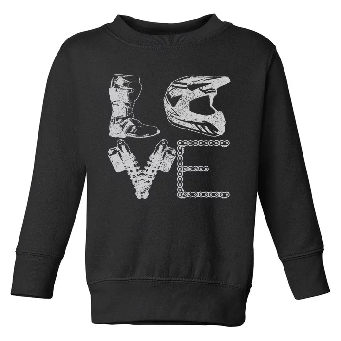 Dirt Bike Love Motocross Mx Enduro Biker Gift Toddler Sweatshirt