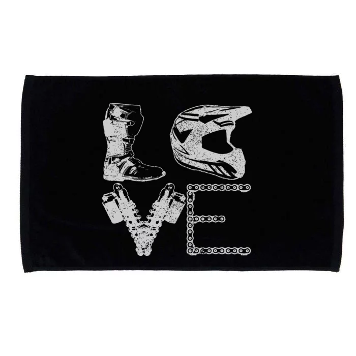 Dirt Bike Love Motocross Mx Enduro Biker Gift Microfiber Hand Towel