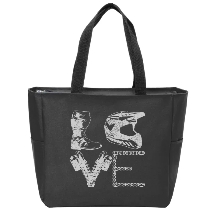 Dirt Bike Love Motocross Mx Enduro Biker Gift Zip Tote Bag