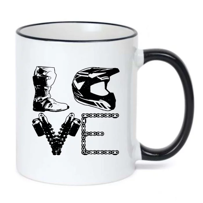 Dirt Bike LOVE Motocross Biker Gift Black Color Changing Mug