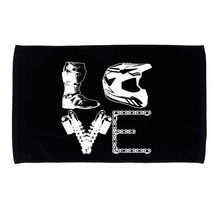 Dirt Bike LOVE Motocross Biker Gift Microfiber Hand Towel