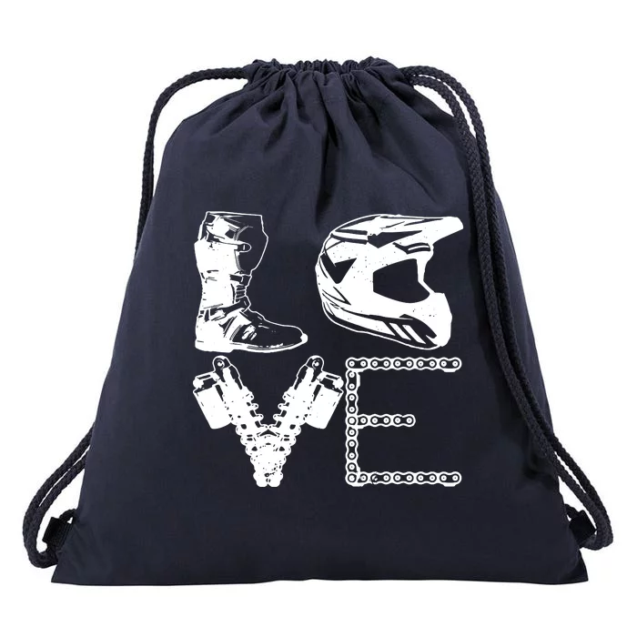 Dirt Bike LOVE Motocross Biker Gift Drawstring Bag