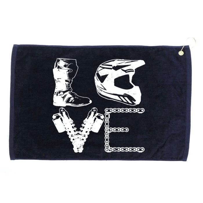 Dirt Bike LOVE Motocross Biker Gift Grommeted Golf Towel