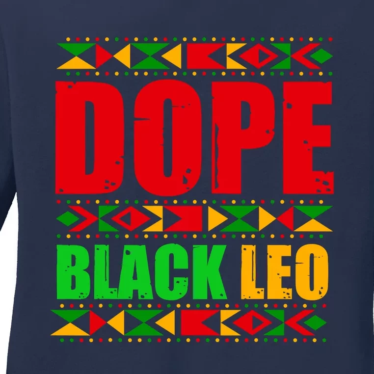 Dope Black Leo Black History Month Melanin African Ladies Long Sleeve Shirt