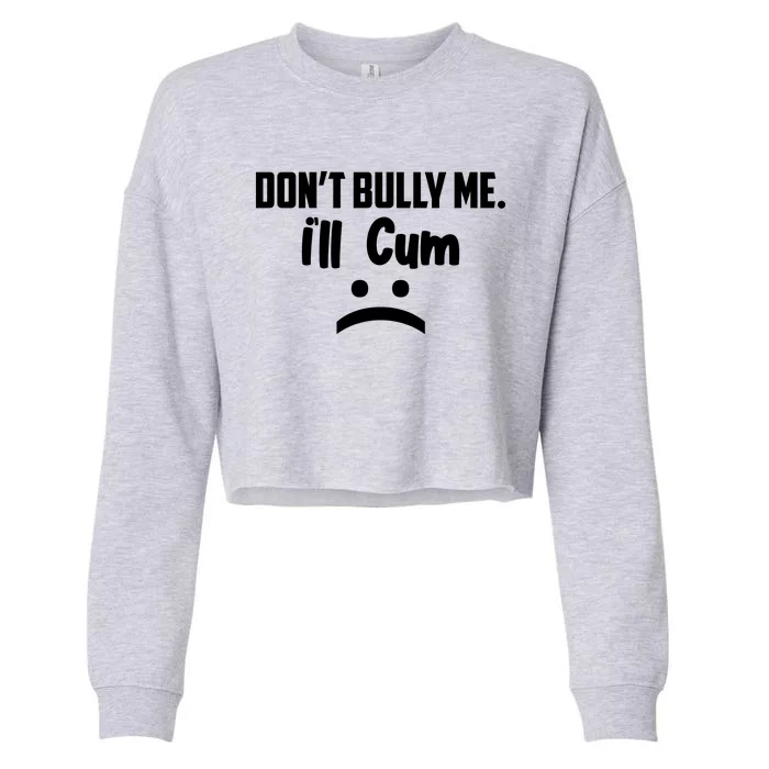 Don't Bully Me I'll Cum Funny Cropped Pullover Crew