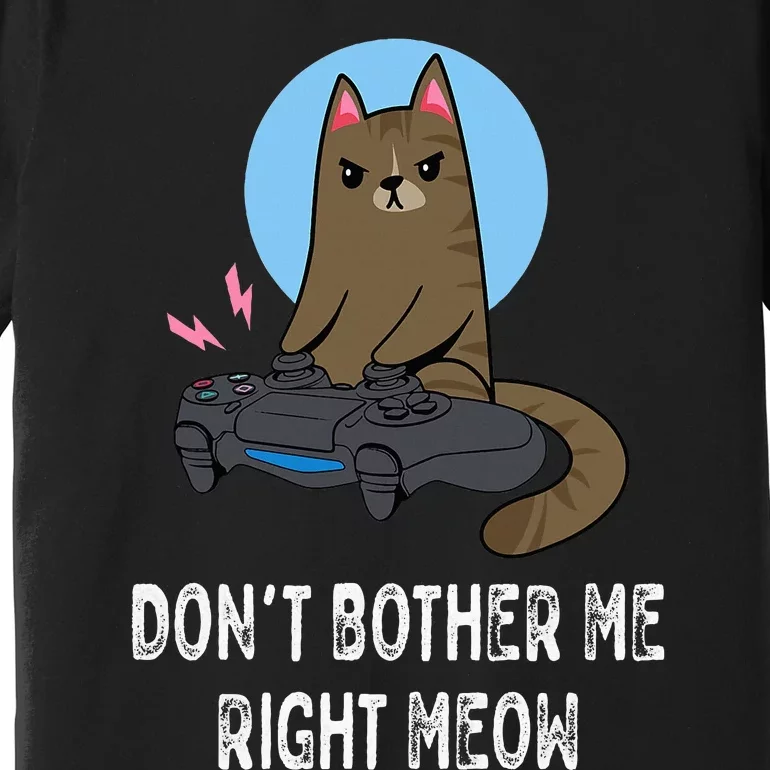 Don't Bother Me Right Meow  Funny Video Gamer & Cat Lover Premium T-Shirt