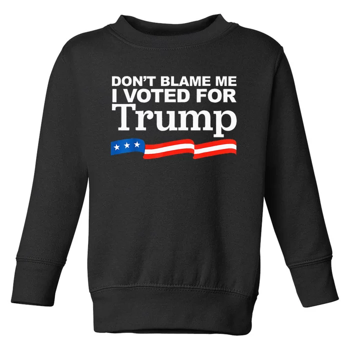 Dont Blame Me I Voted For Trump President Election Toddler Sweatshirt