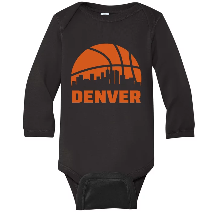 Denver Basketball Mile High 5280 Baby Long Sleeve Bodysuit