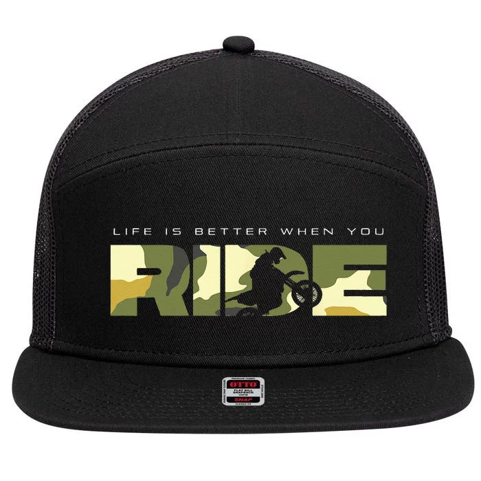 Dirt Bike Motocross Apparel Dirt Bike Motocross 7 Panel Mesh Trucker Snapback Hat