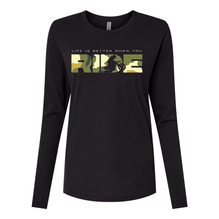 Dirt Bike Motocross Apparel Dirt Bike Motocross Womens Cotton Relaxed Long Sleeve T-Shirt