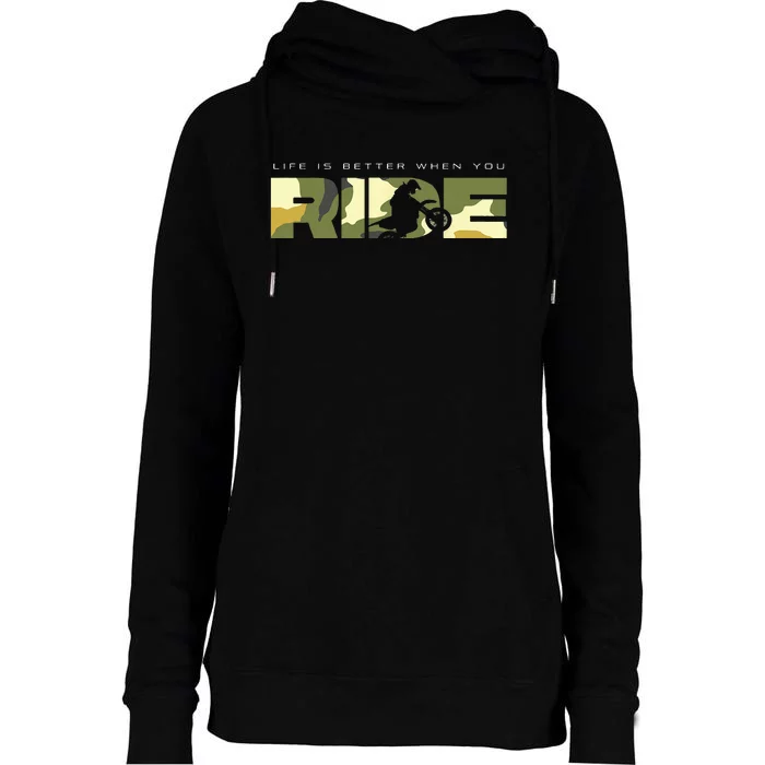 Dirt Bike Motocross Apparel Dirt Bike Motocross Womens Funnel Neck Pullover Hood