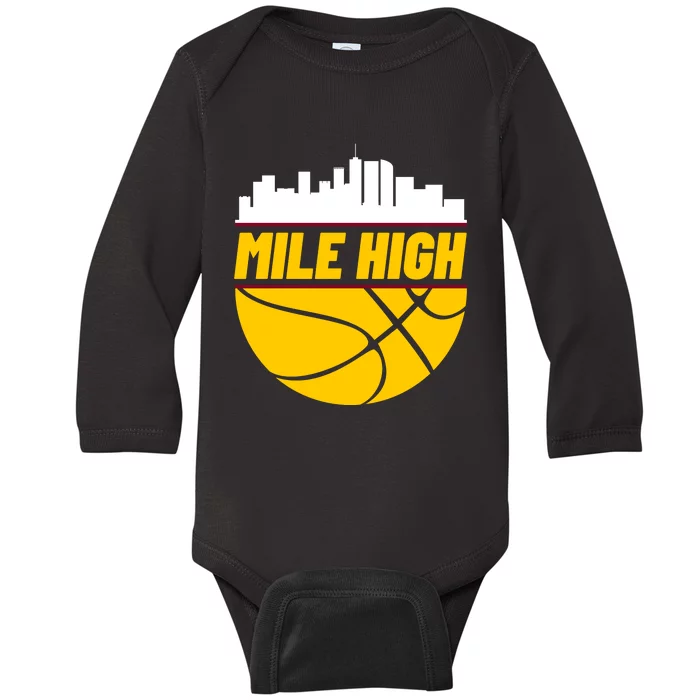 Denver Basketball Mile High 5280 Baby Long Sleeve Bodysuit