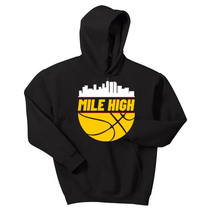 Denver Basketball Mile High 5280 Kids Hoodie